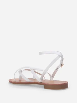 Hot La Modeuse Nu-pieds à fines brides croisées Blanc