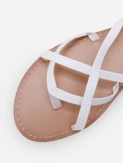Hot La Modeuse Nu-pieds à fines brides croisées Blanc