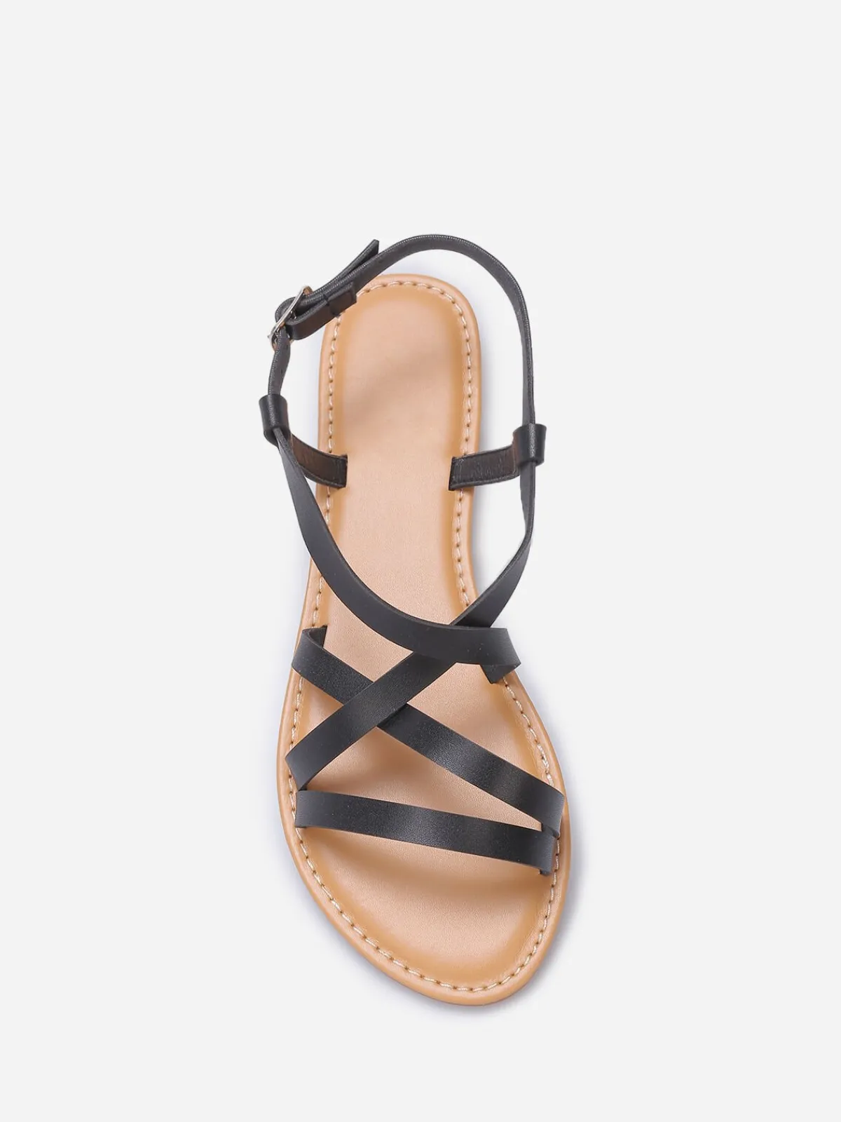 Outlet La Modeuse Nu-pieds à multiples brides Noir