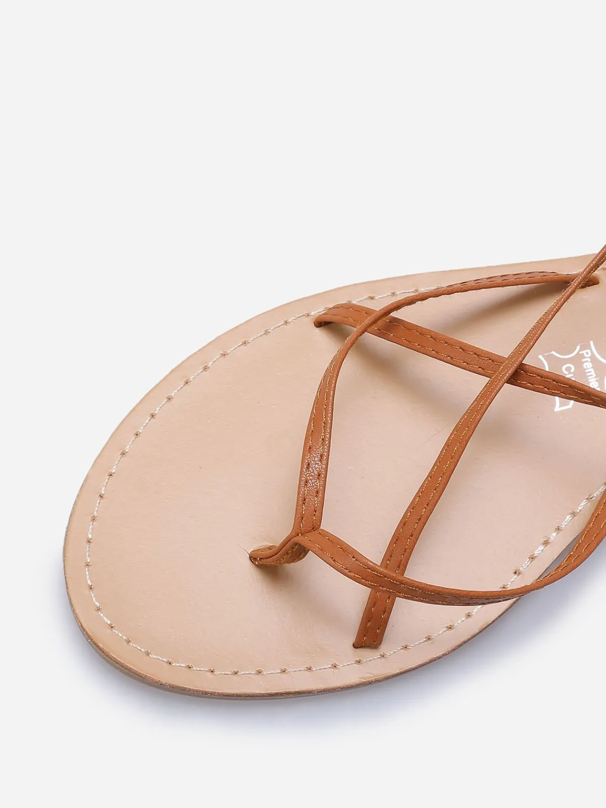 Hot La Modeuse Nu-pieds avec brides croisées à nouer Camel