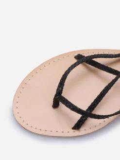 Online La Modeuse Nu-pieds avec brides croisées à nouer Noir