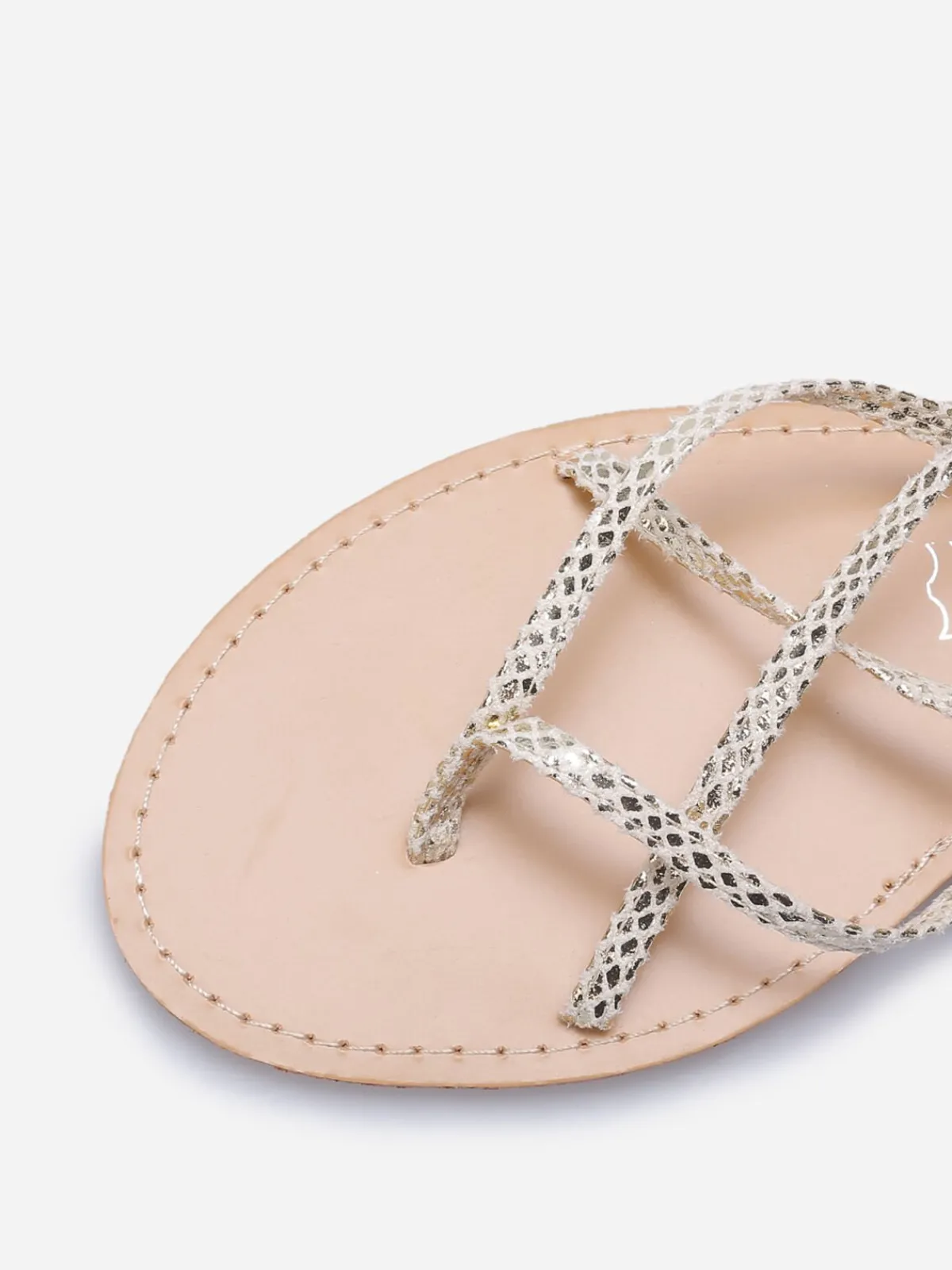 Online La Modeuse Nu-pieds avec brides croisées à nouer Doré