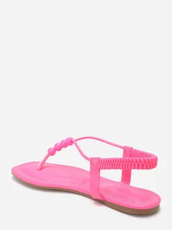 Online La Modeuse Nu-pieds carrés à perles Fuchsia