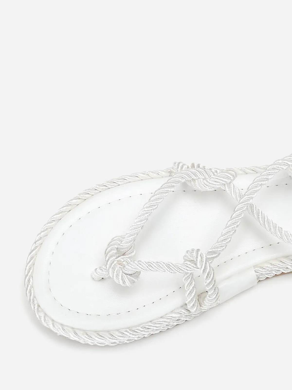 Best La Modeuse Nu-pieds en corde tressée à fine plateforme Blanc
