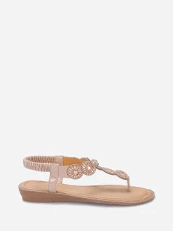 Online La Modeuse Nu-pieds pailletés à strass Dorérose