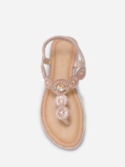 Online La Modeuse Nu-pieds pailletés à strass Dorérose
