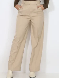 Outlet La Modeuse Pantalon à pinces ample Beige