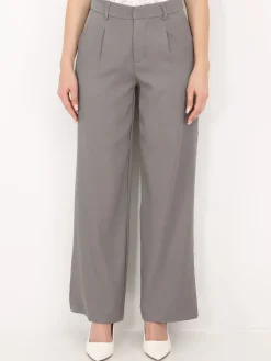 Sale La Modeuse Pantalon à pinces ample et droit Gris