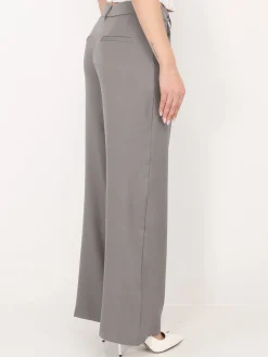 Sale La Modeuse Pantalon à pinces ample et droit Gris
