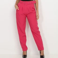 Clearance La Modeuse Pantalon à pinces avec ceinture Fuchsia