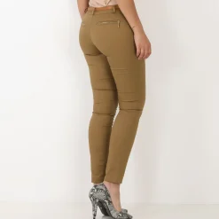 Hot La Modeuse Pantalon à pinces avec ceinture Camel