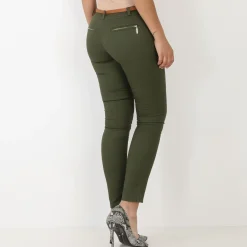 Sale La Modeuse Pantalon à pinces avec ceinture Kaki