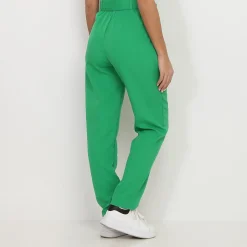 Sale La Modeuse Pantalon à pinces avec ceinture Vert
