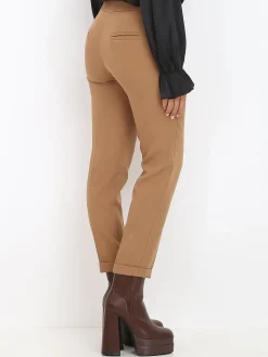 Discount La Modeuse Pantalon à pinces avec ourlet Camel