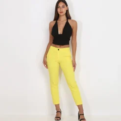 Sale La Modeuse Pantalon à pinces avec ourlet Jauneclair