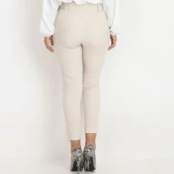 La Modeuse Pantalon à pinces ceinturé Beige
