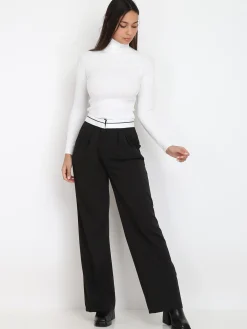 Best La Modeuse Pantalon ample style dad Noir