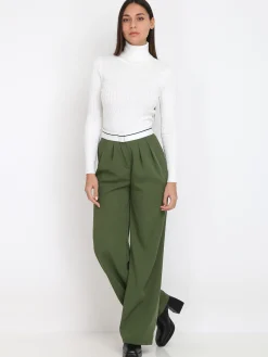 Clearance La Modeuse Pantalon ample style dad Kaki