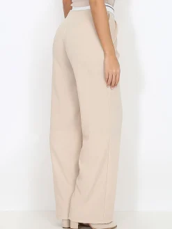 La Modeuse Pantalon ample style dad Beige