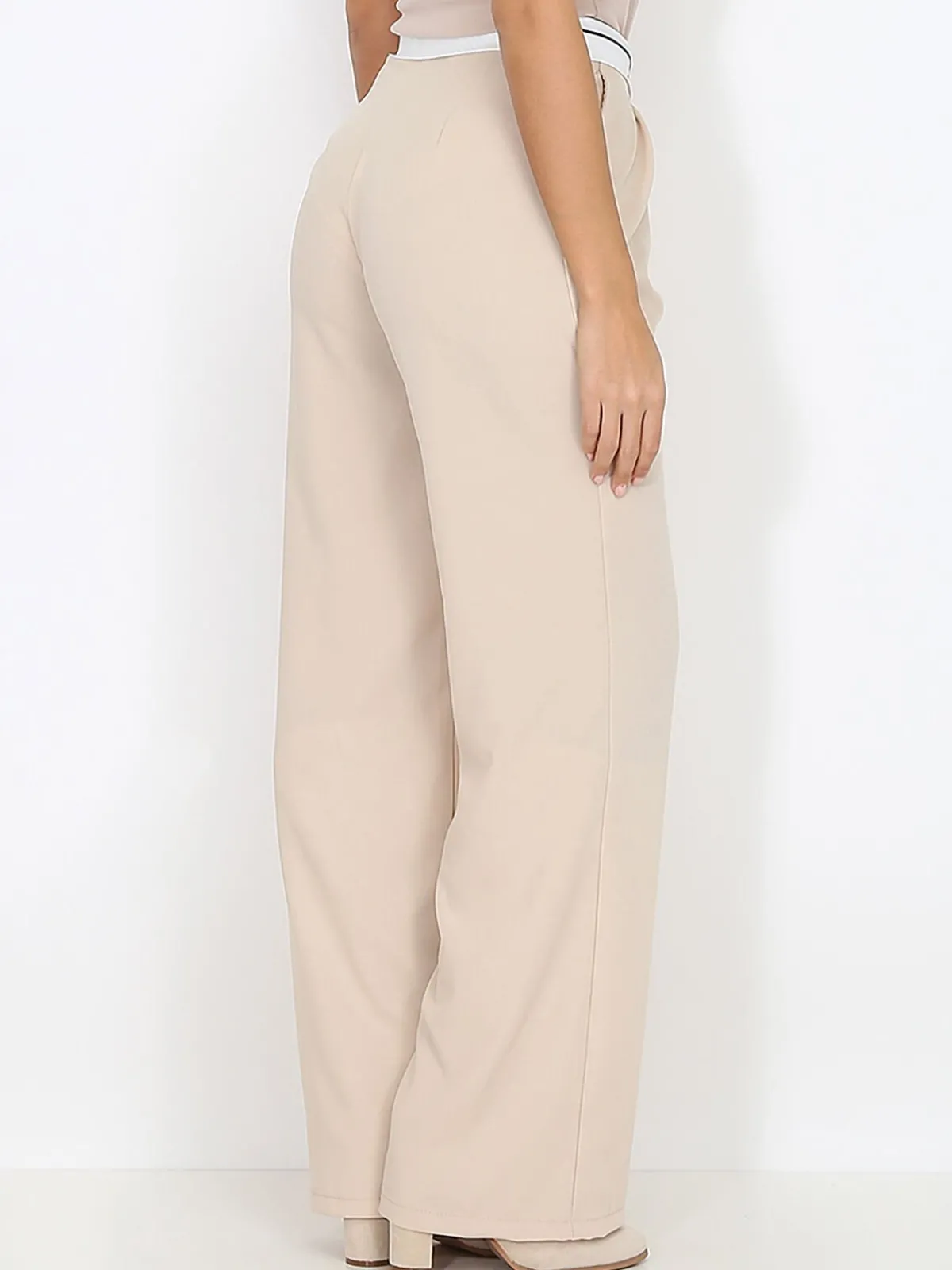 La Modeuse Pantalon ample style dad Beige
