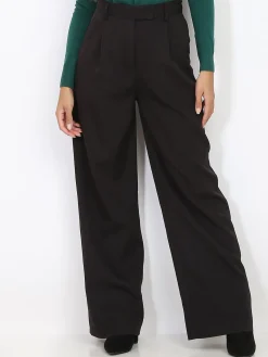 Best La Modeuse Pantalon classique ample et droit Noir