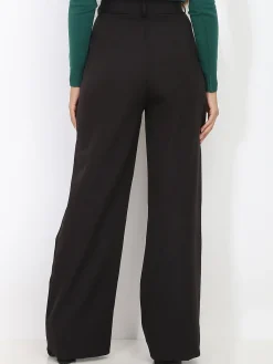 Best La Modeuse Pantalon classique ample et droit Noir