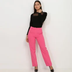 Discount La Modeuse Pantalon classique droit Fuchsia