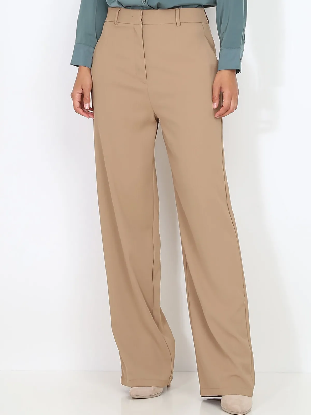 Outlet La Modeuse Pantalon costume dad oversize Taupe