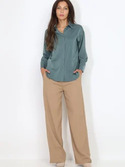 Outlet La Modeuse Pantalon costume dad oversize Taupe