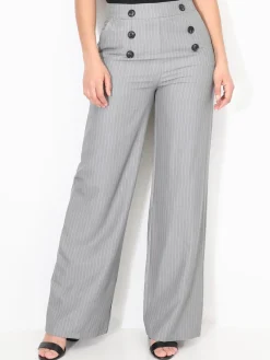 New La Modeuse Pantalon de costume à rayures Grisclair