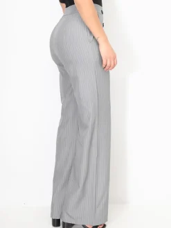 New La Modeuse Pantalon de costume à rayures Grisclair