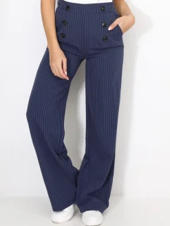 Online La Modeuse Pantalon de costume à rayures Bleu