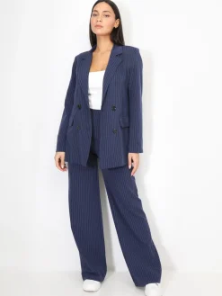 Online La Modeuse Pantalon de costume à rayures Bleu