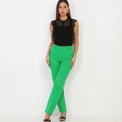 Sale La Modeuse Pantalon de costume droit Vert