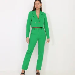 Sale La Modeuse Pantalon de costume droit Vert