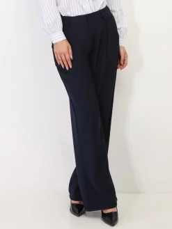 Sale La Modeuse Pantalon de costume large BleuMarine