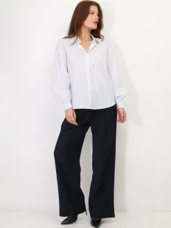 Sale La Modeuse Pantalon de costume large BleuMarine