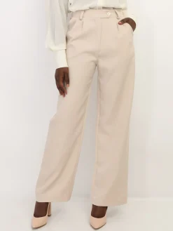 Clearance La Modeuse Pantalon de costume large à plis Beige