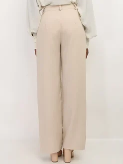Clearance La Modeuse Pantalon de costume large à plis Beige