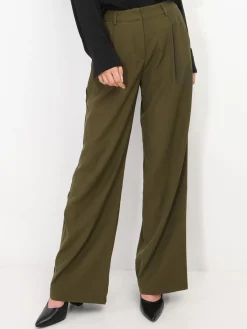 La Modeuse Pantalon de costume large Kaki