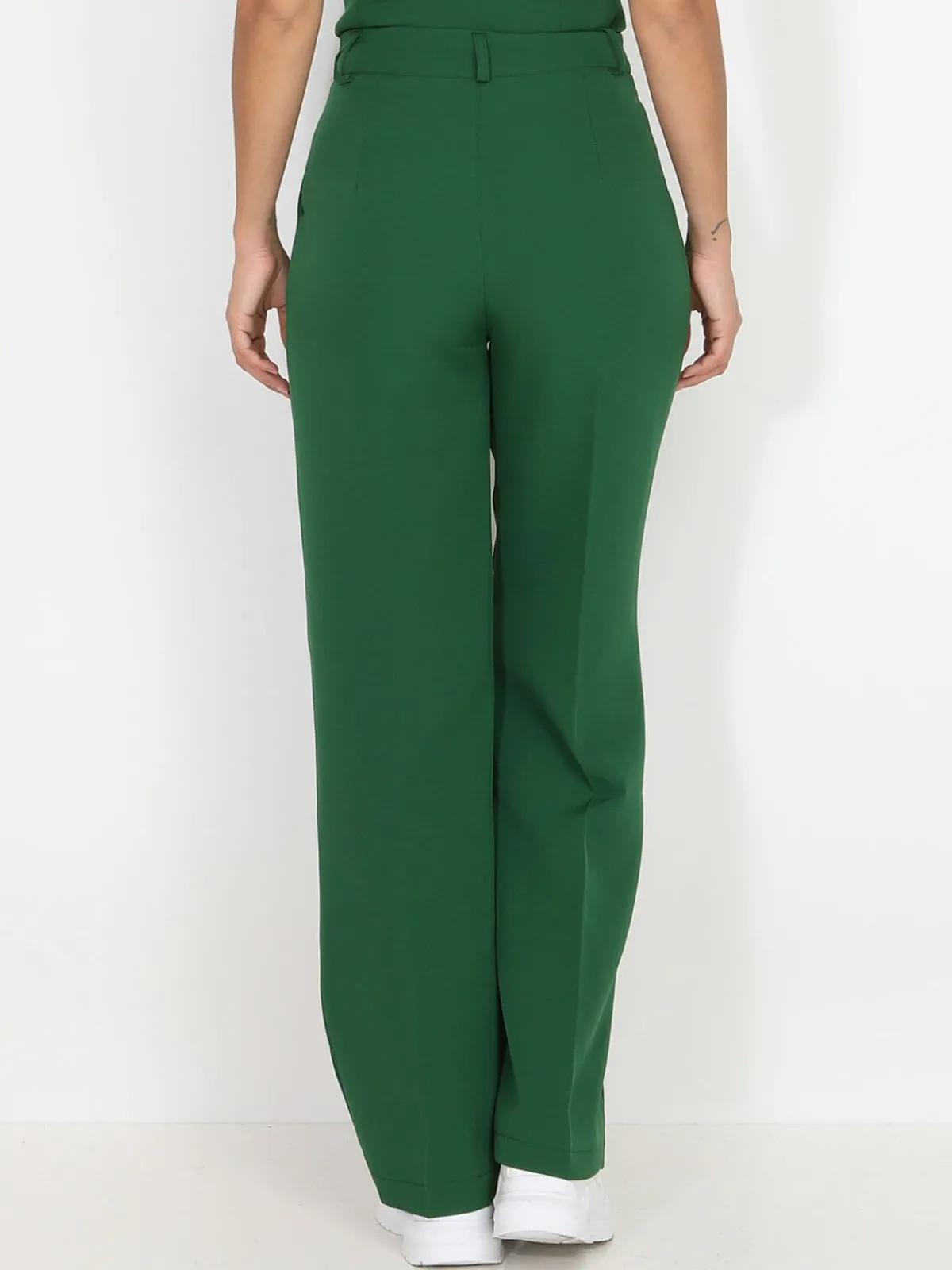 Outlet La Modeuse Pantalon de costume large à plis Vert