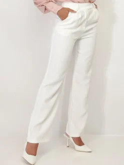 Best La Modeuse Pantalon de costume large à plis Blanc