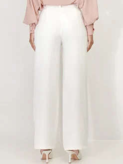 Best La Modeuse Pantalon de costume large à plis Blanc