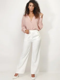 Best La Modeuse Pantalon de costume large à plis Blanc