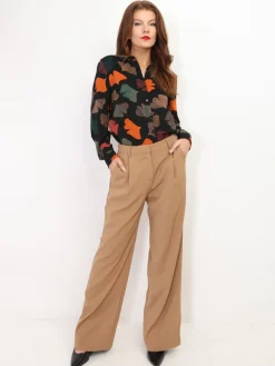 New La Modeuse Pantalon de costume large Camel