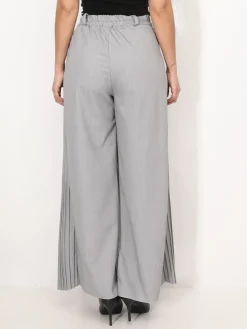Clearance La Modeuse Pantalon de costume palazzo plissé Gris
