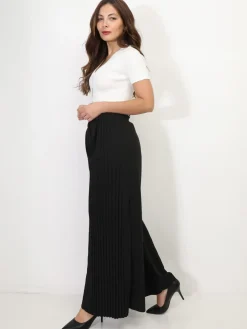 Best La Modeuse Pantalon de costume palazzo plissé Noir