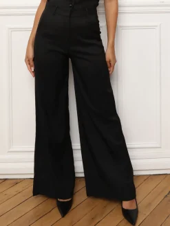 Clearance La Modeuse Pantalon de costume wide leg Noir