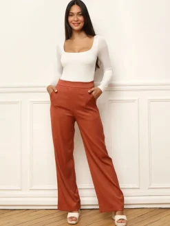 Online La Modeuse Pantalon de tailleur à coupe droite Terracotta
