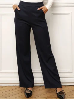 Discount La Modeuse Pantalon de tailleur à coupe droite BleuMarine